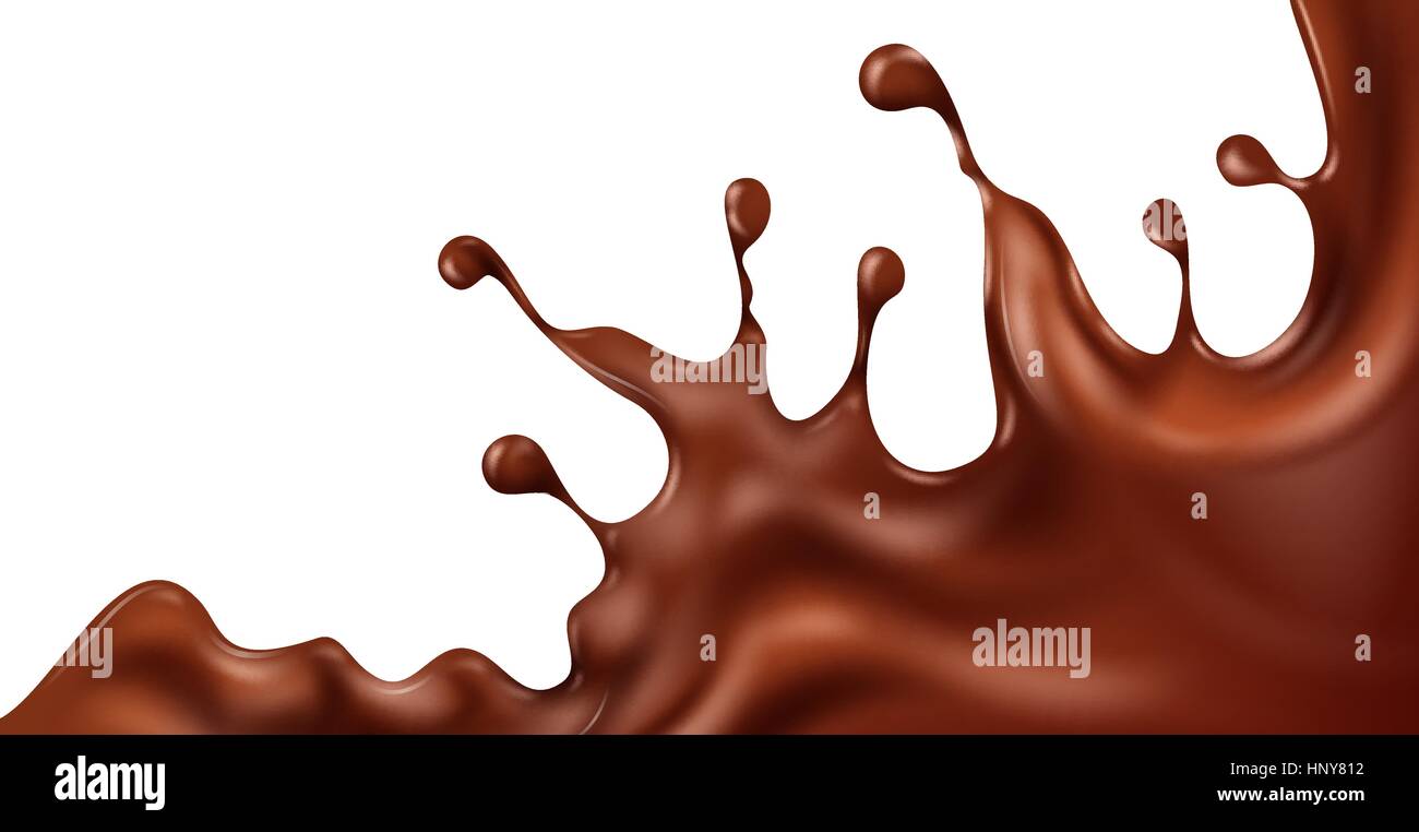 creamy chocolate over white background Stock Vector