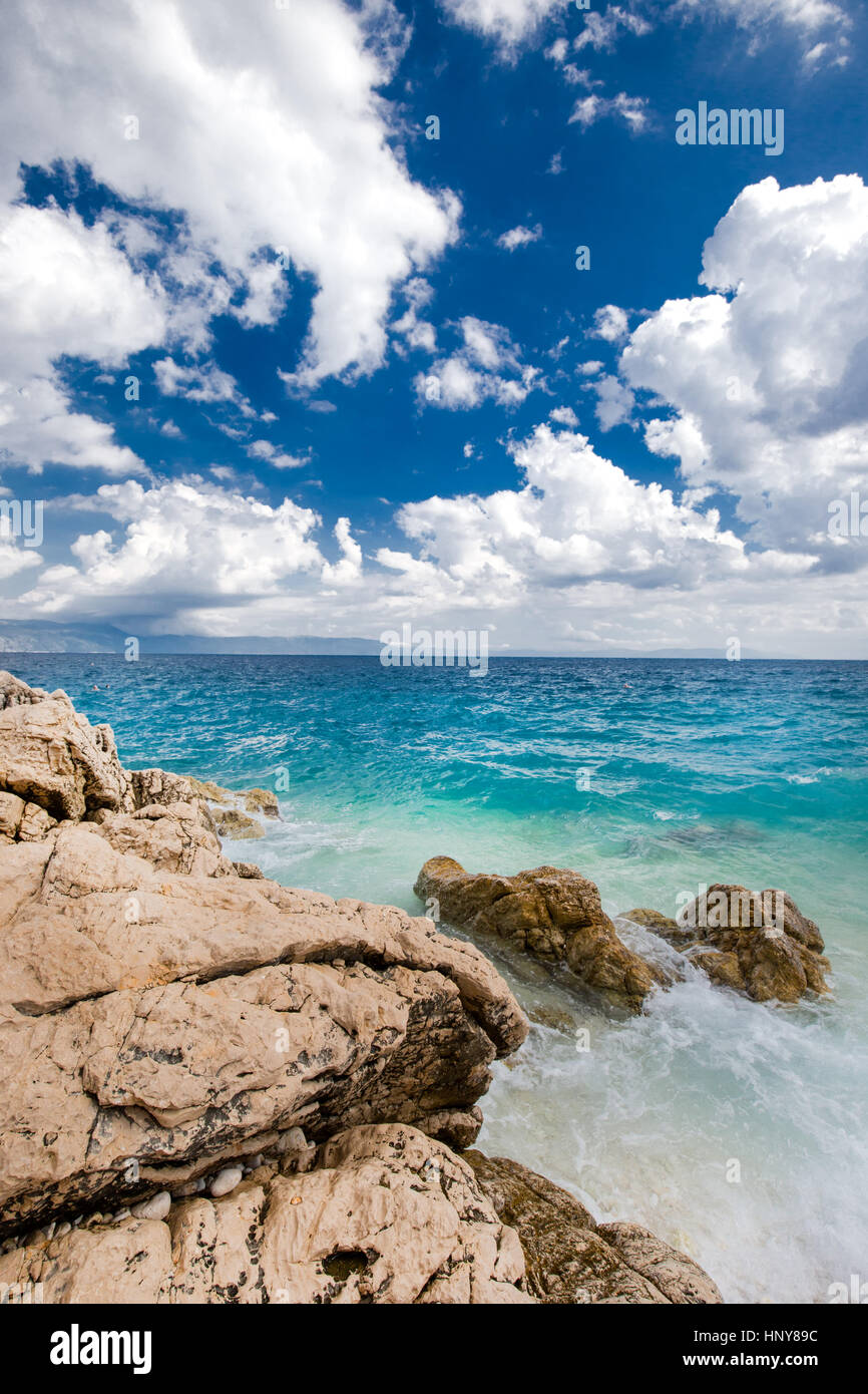 Beach scenery in Croatia, Istria, Europe Stock Photo