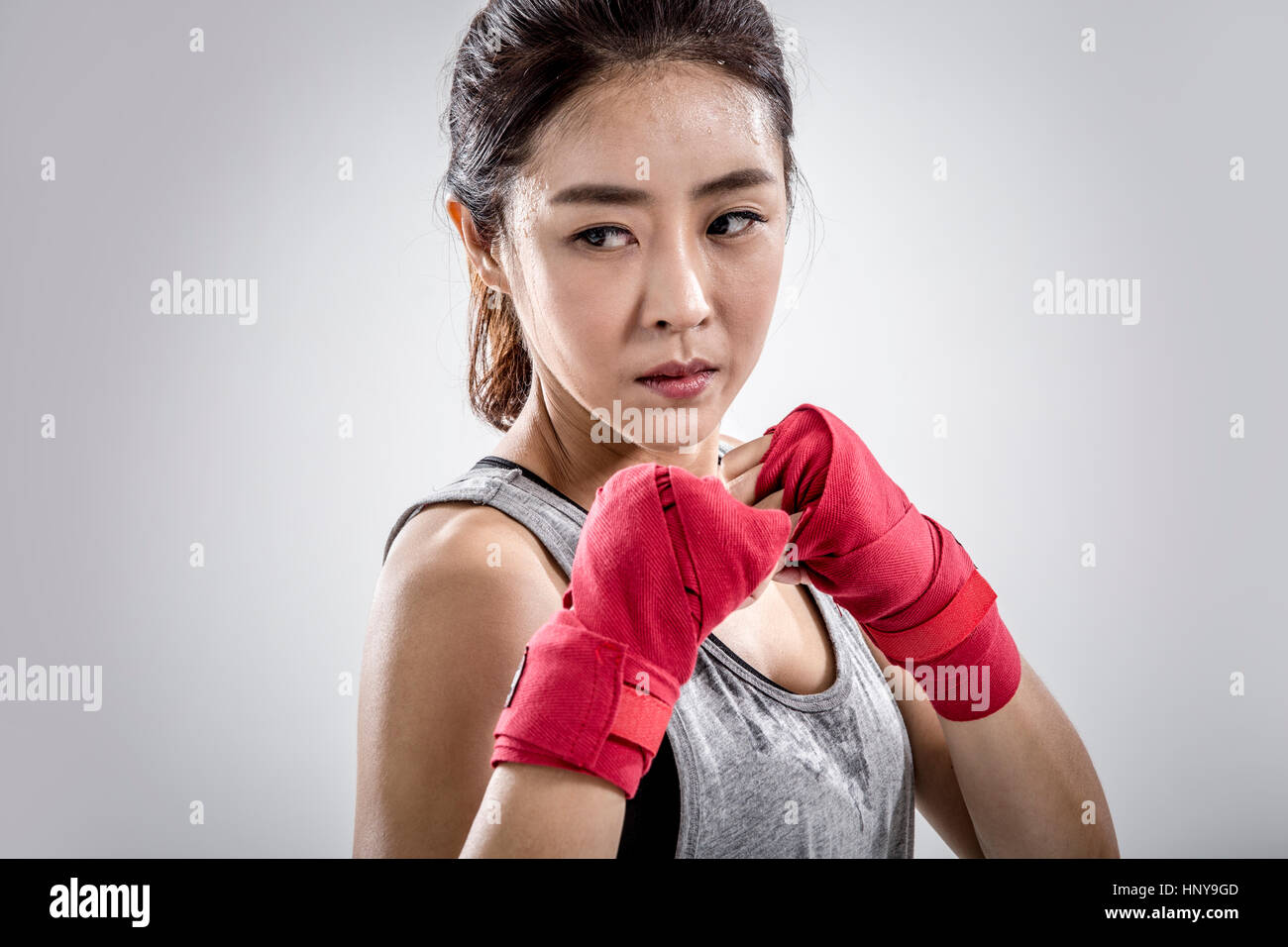 Portrait of female boxer Stock Photo - Alamy