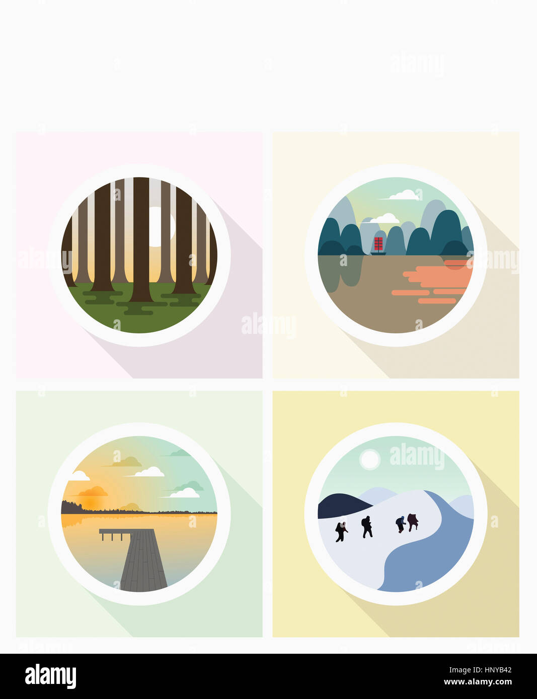 Icons of view of nature Stock Photo - Alamy