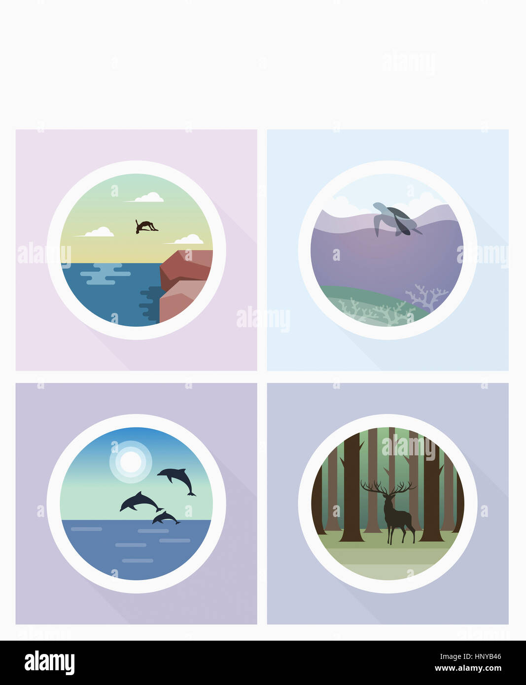 Icons of view of nature Stock Photo - Alamy