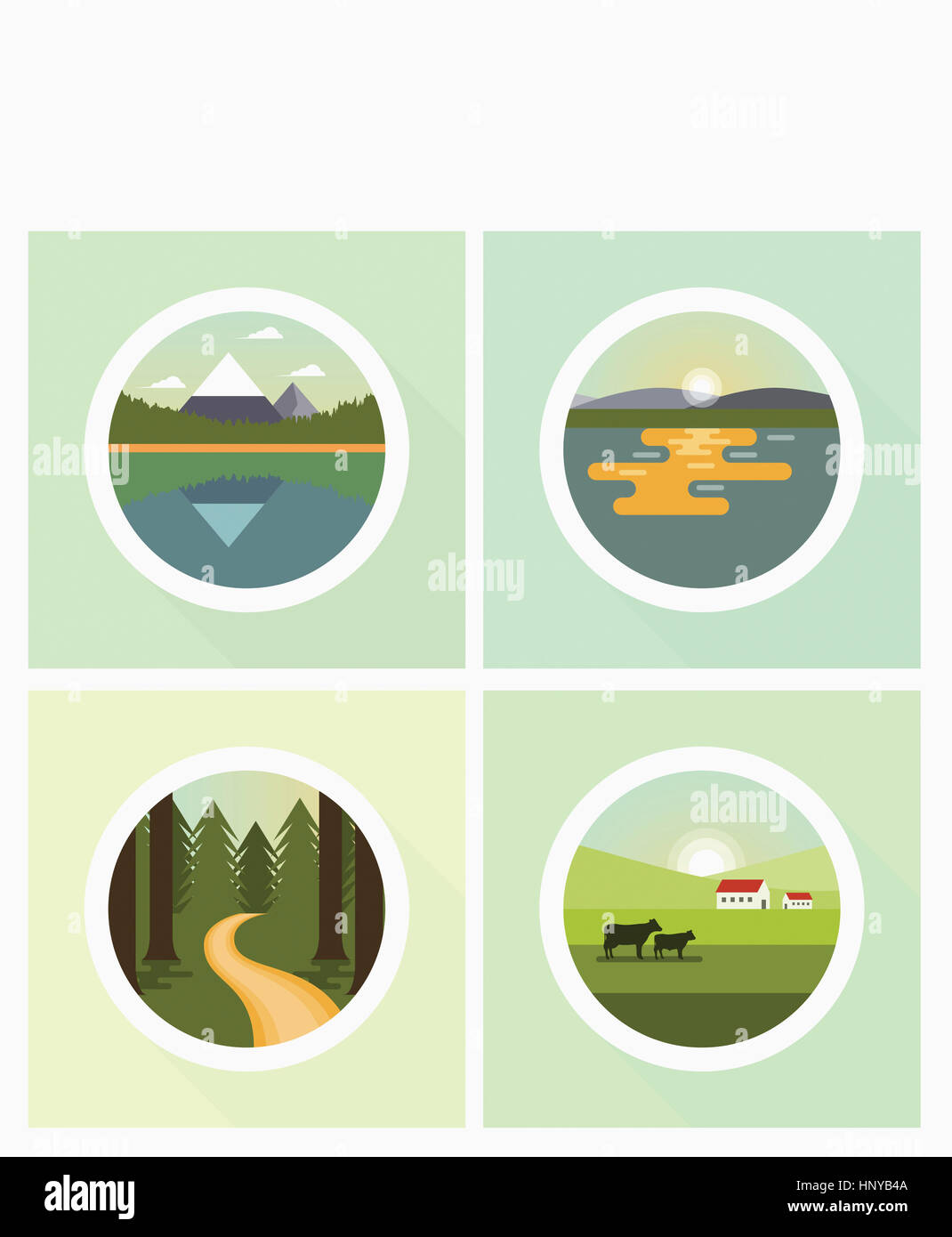 Icons of view of nature Stock Photo - Alamy