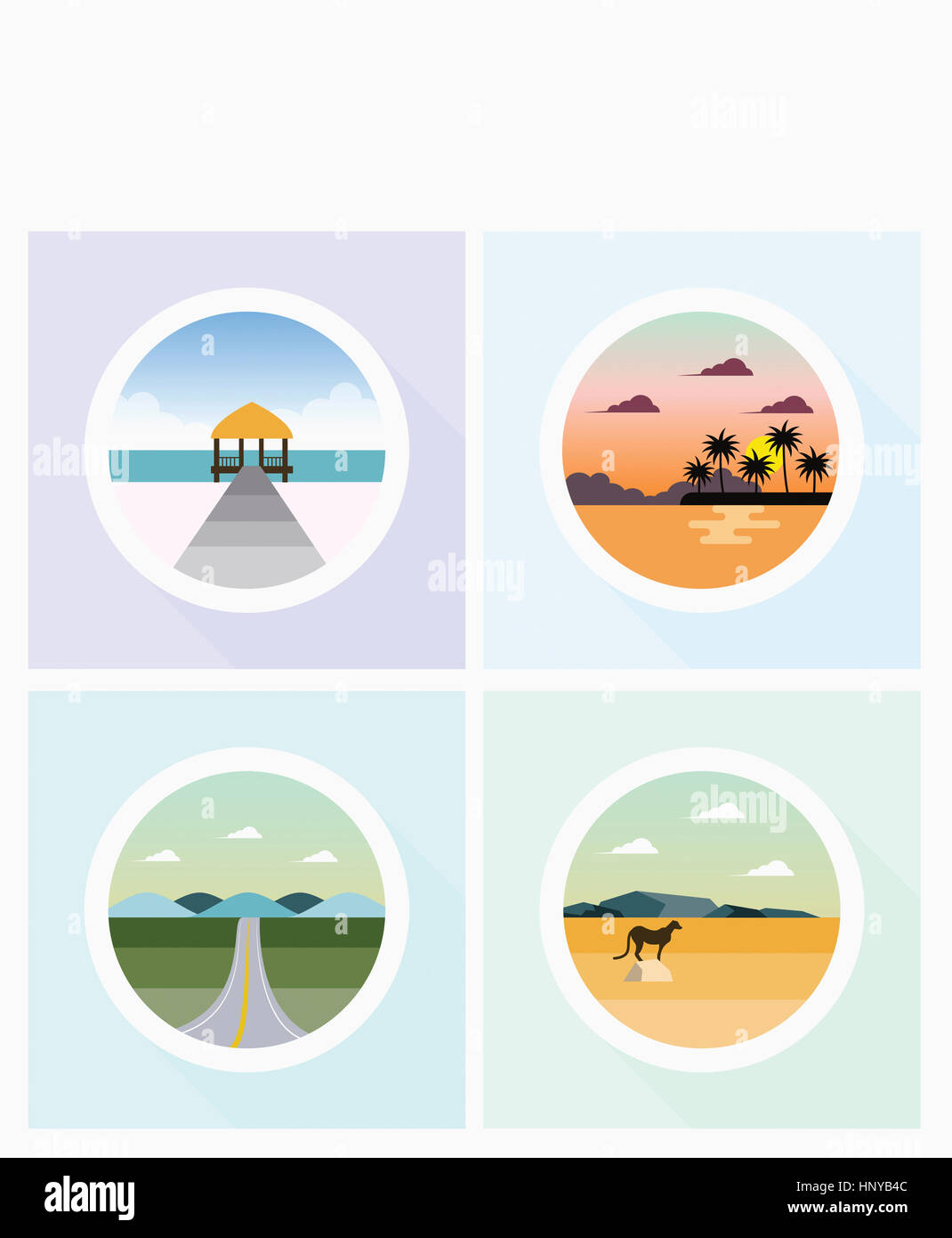 Icons of view of nature Stock Photo - Alamy