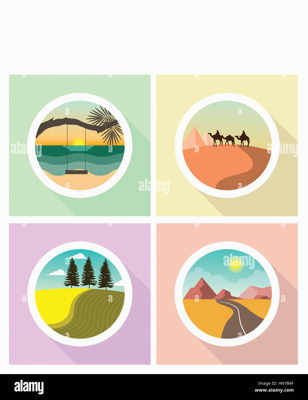 Icons of view of nature Stock Photo - Alamy