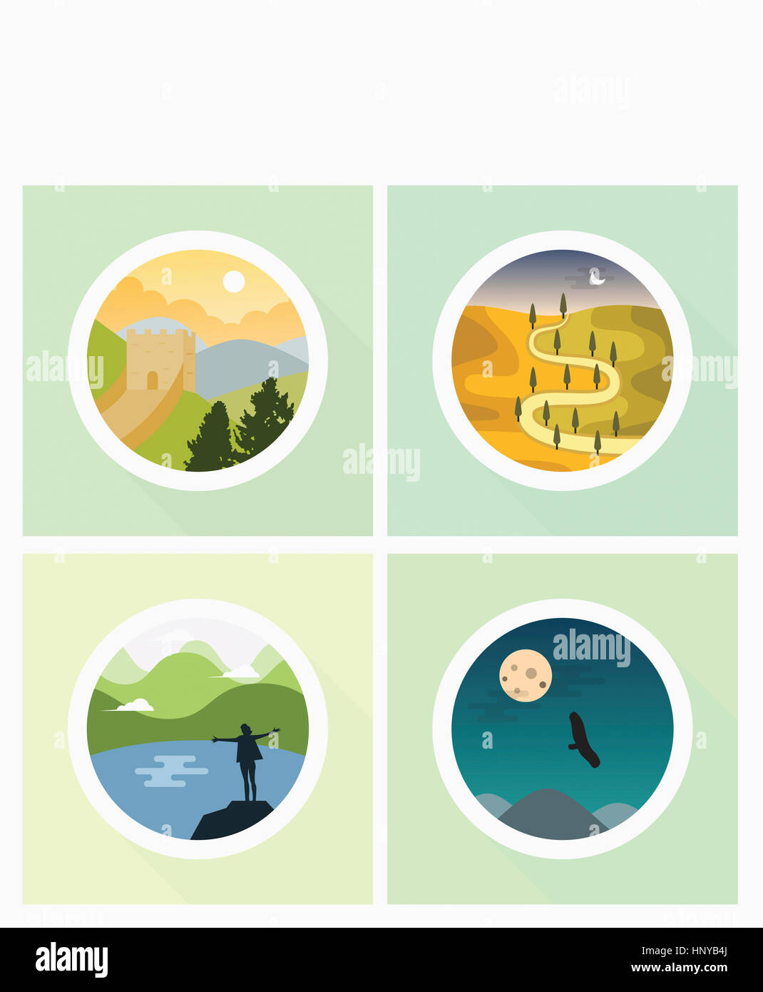 Icons related to view of nature Stock Photo - Alamy