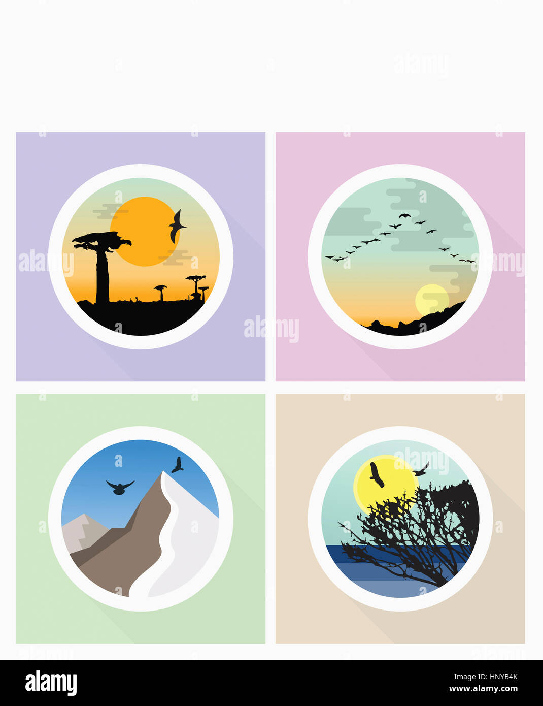 Icons related to view of nature Stock Photo - Alamy