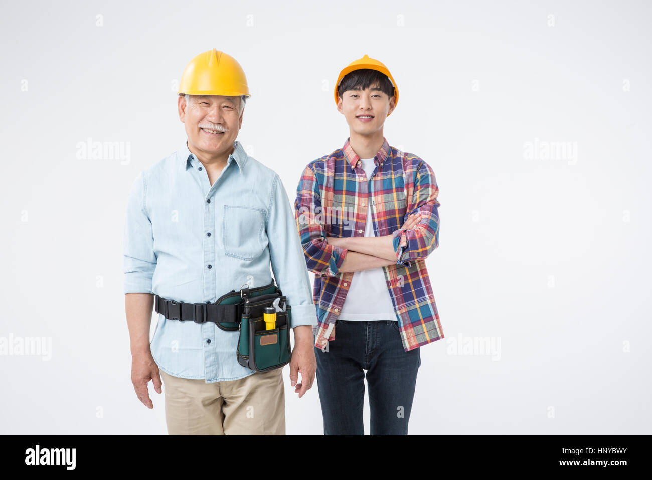 Smiling architects young and old Stock Photo