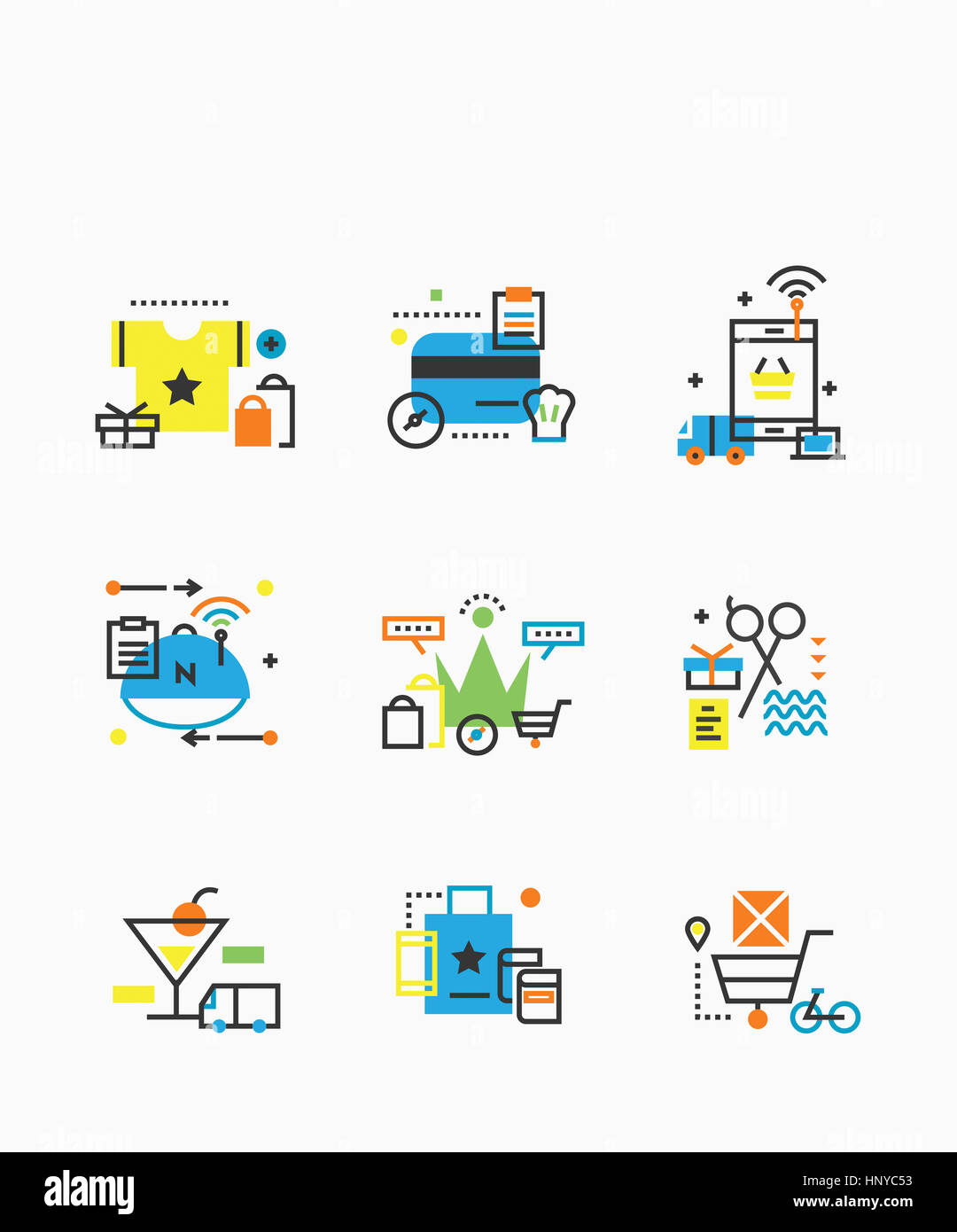 Set of icons related to shopping Stock Photo - Alamy