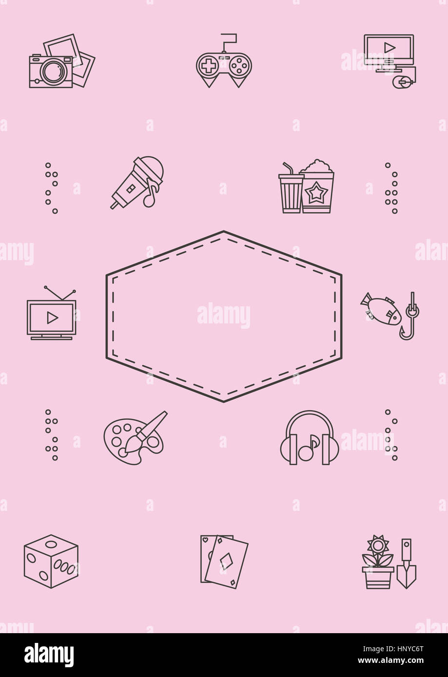 Line icons related to hobby Stock Photo Alamy