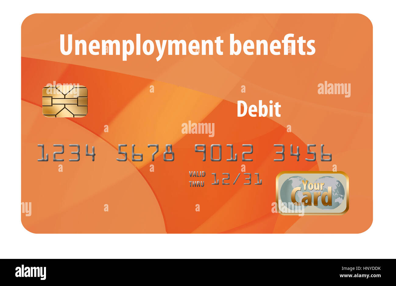 A state issued Unemployment Benefits debit card is seen here isolated