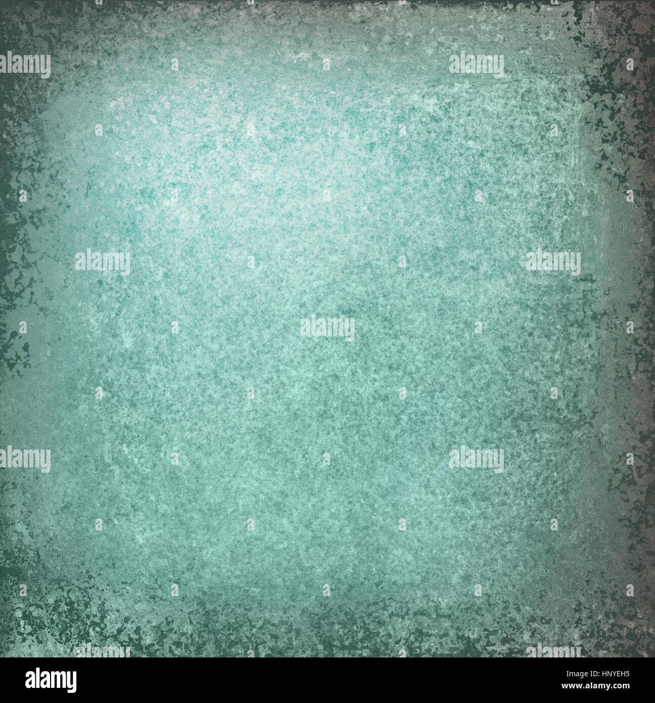 teal blue and white background with vintage grunge texture Stock Photo