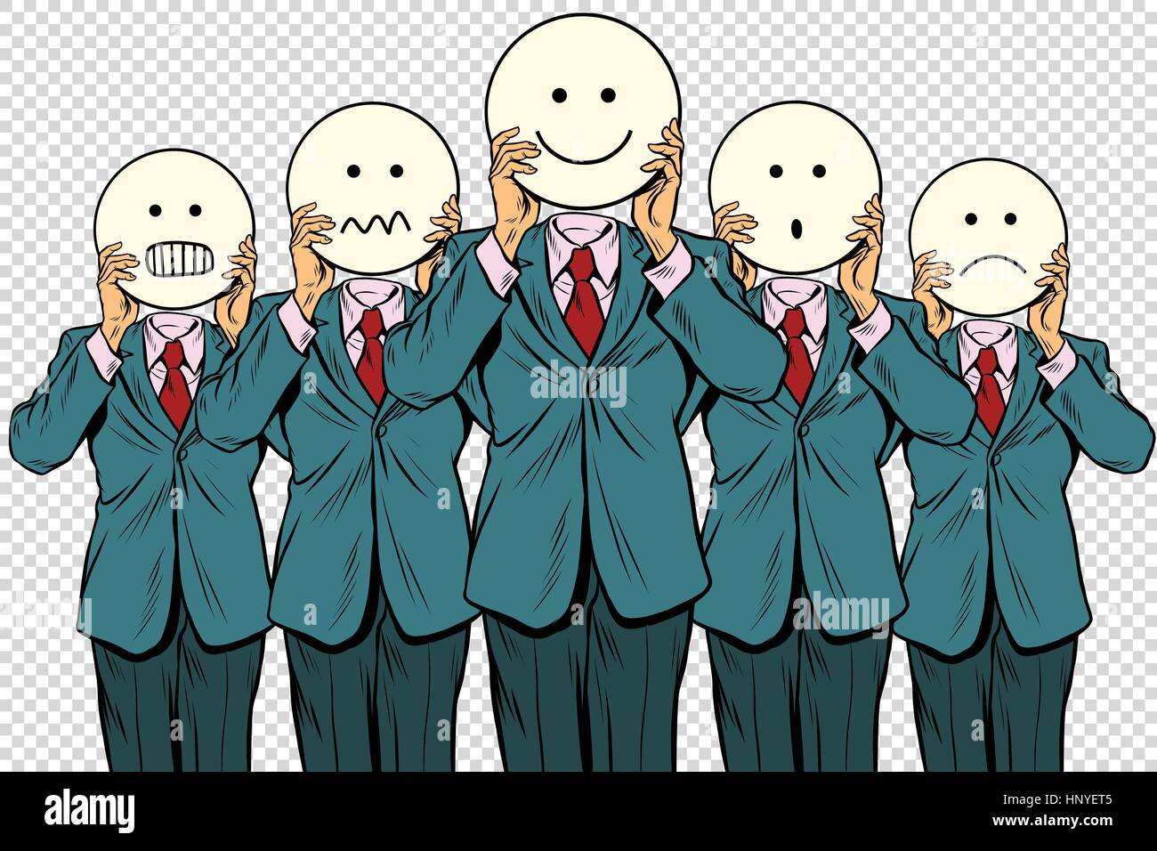 set of smiley face Emoji people isolated background. Vintage pop art retro comic book vector illustration Stock Vector