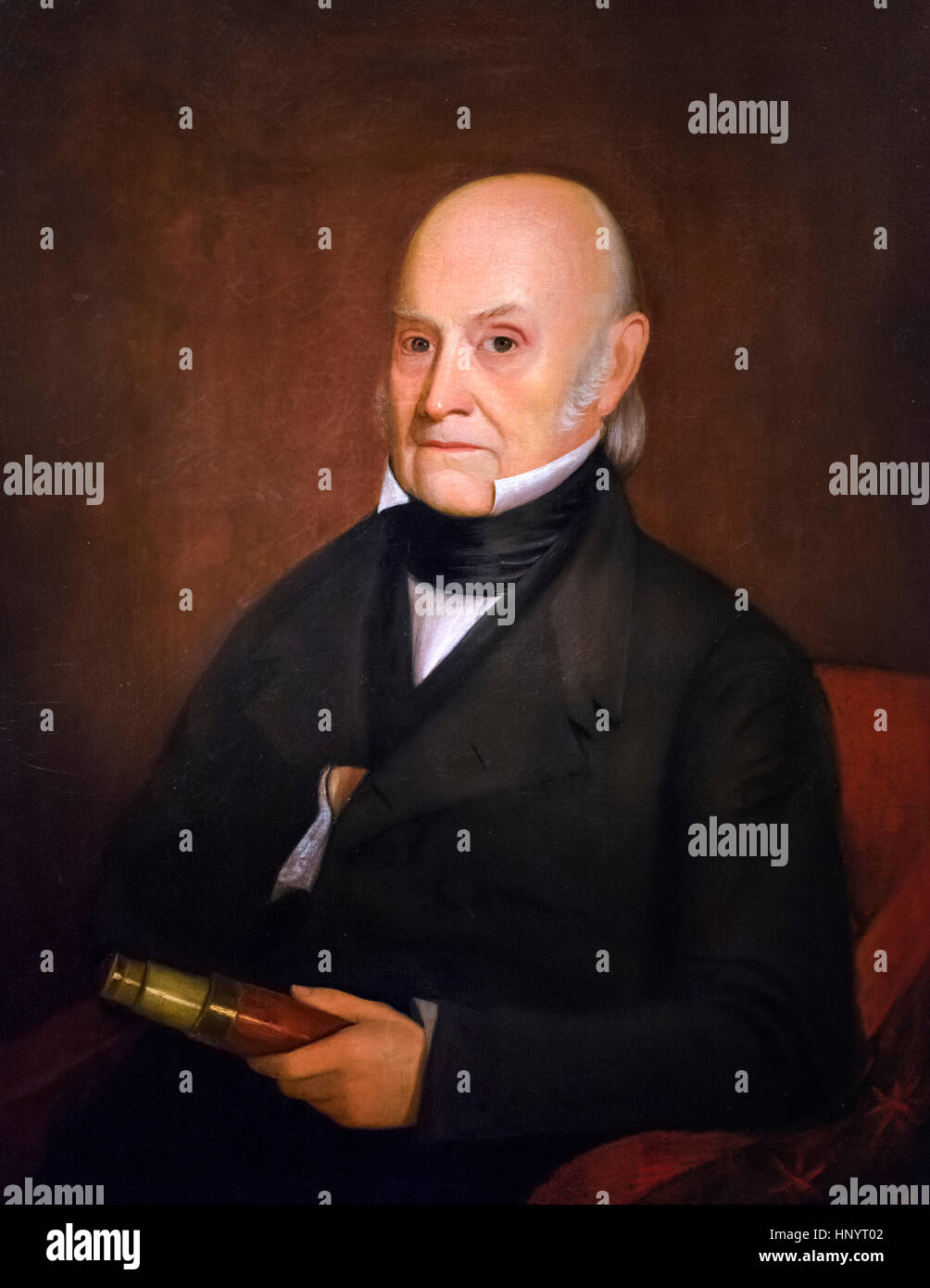 John Quincy Adams (1767-1848). Portrait of the 6th US President by William Hudson Jr, oil on canvas, 1844 Stock Photo