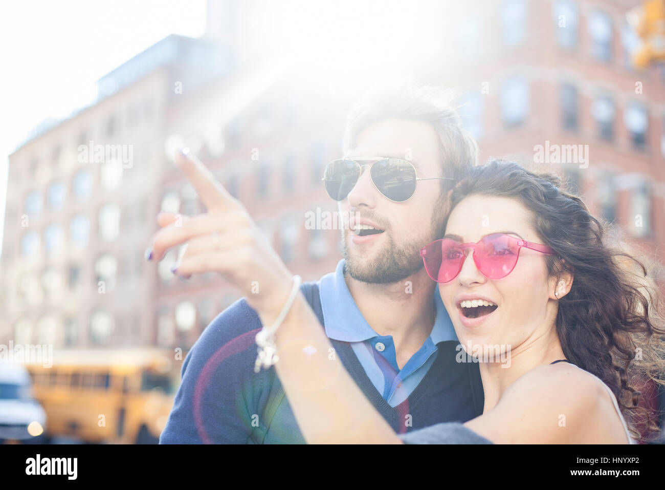 Couple sightseeing together Stock Photo