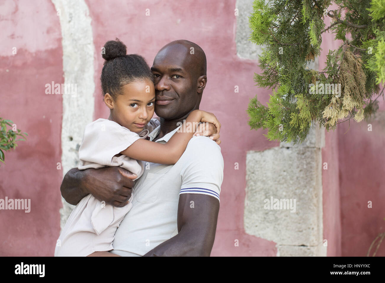 Father with young daughter, portrait Stock Photo
