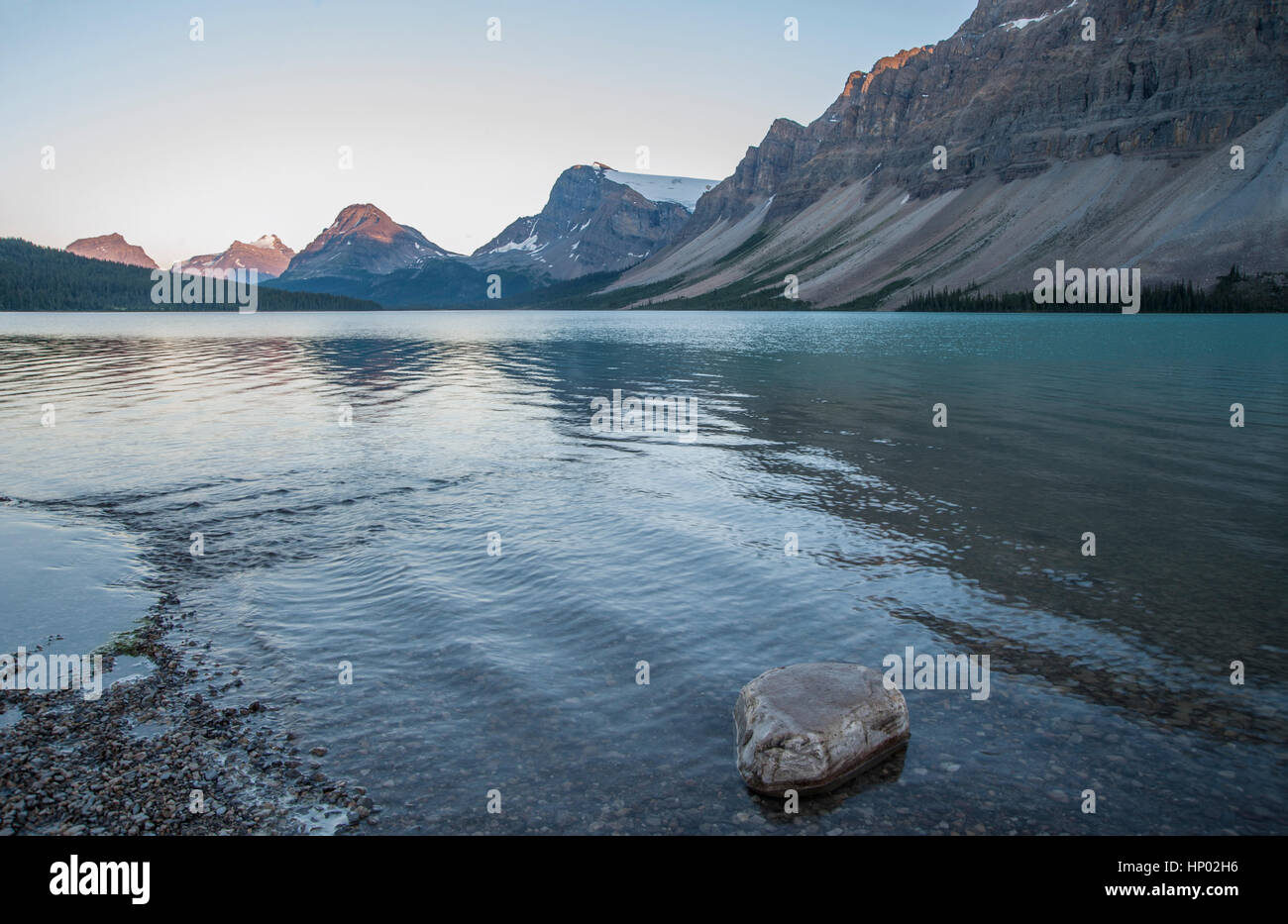 Bow Lake, Banff National Park, Alberta, Canada Stock Photo