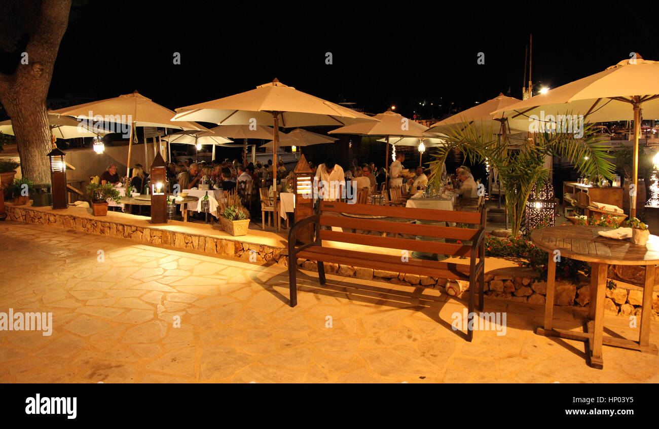 Porto Petro. Mallorca. Island. Celebration. Events. Varadero Restaurant. Stock Photo