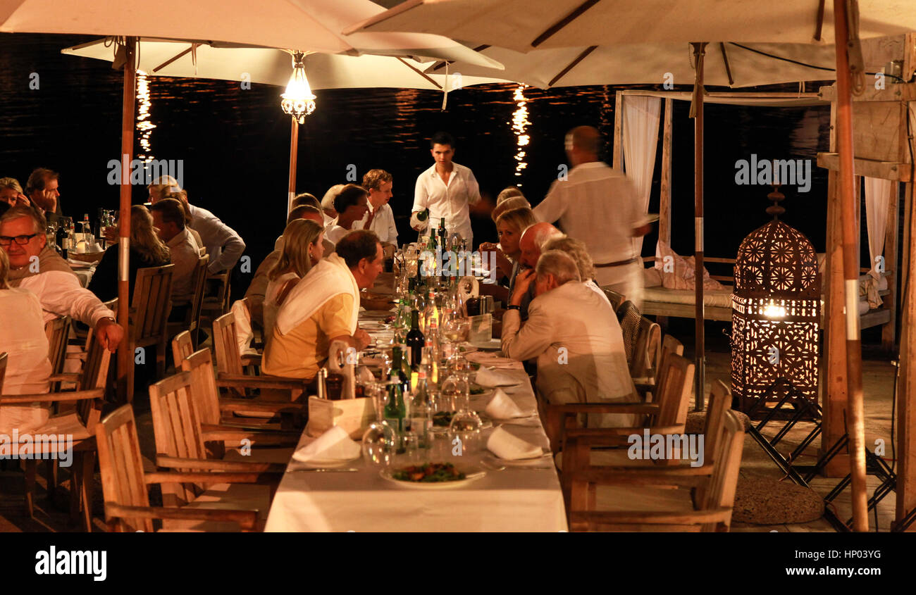 Porto Petro. Mallorca. Island. Celebration. Events. Varadero Restaurant. Stock Photo