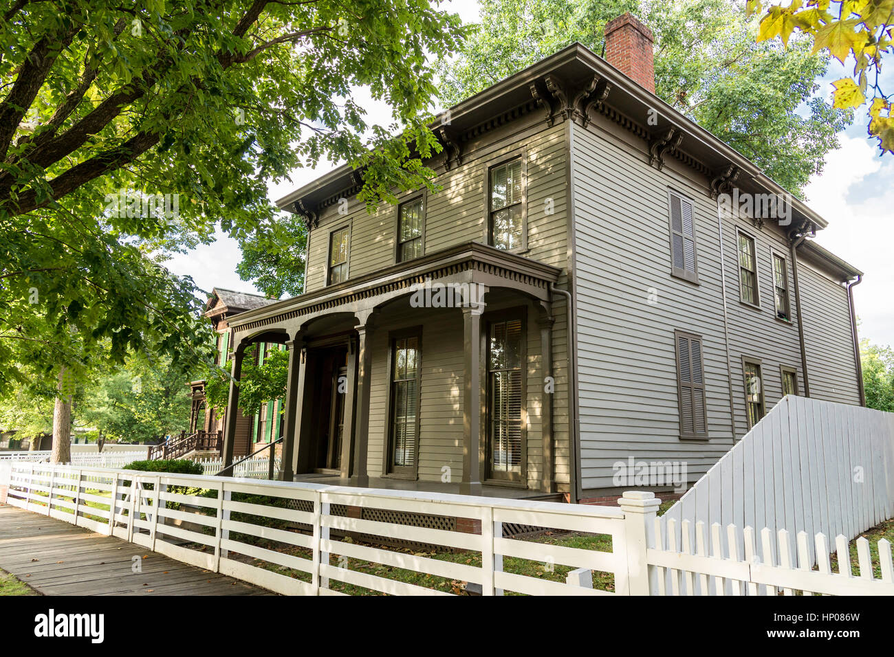 The Lyon House in Abraham Lincoln's Springfield neighborhood Stock