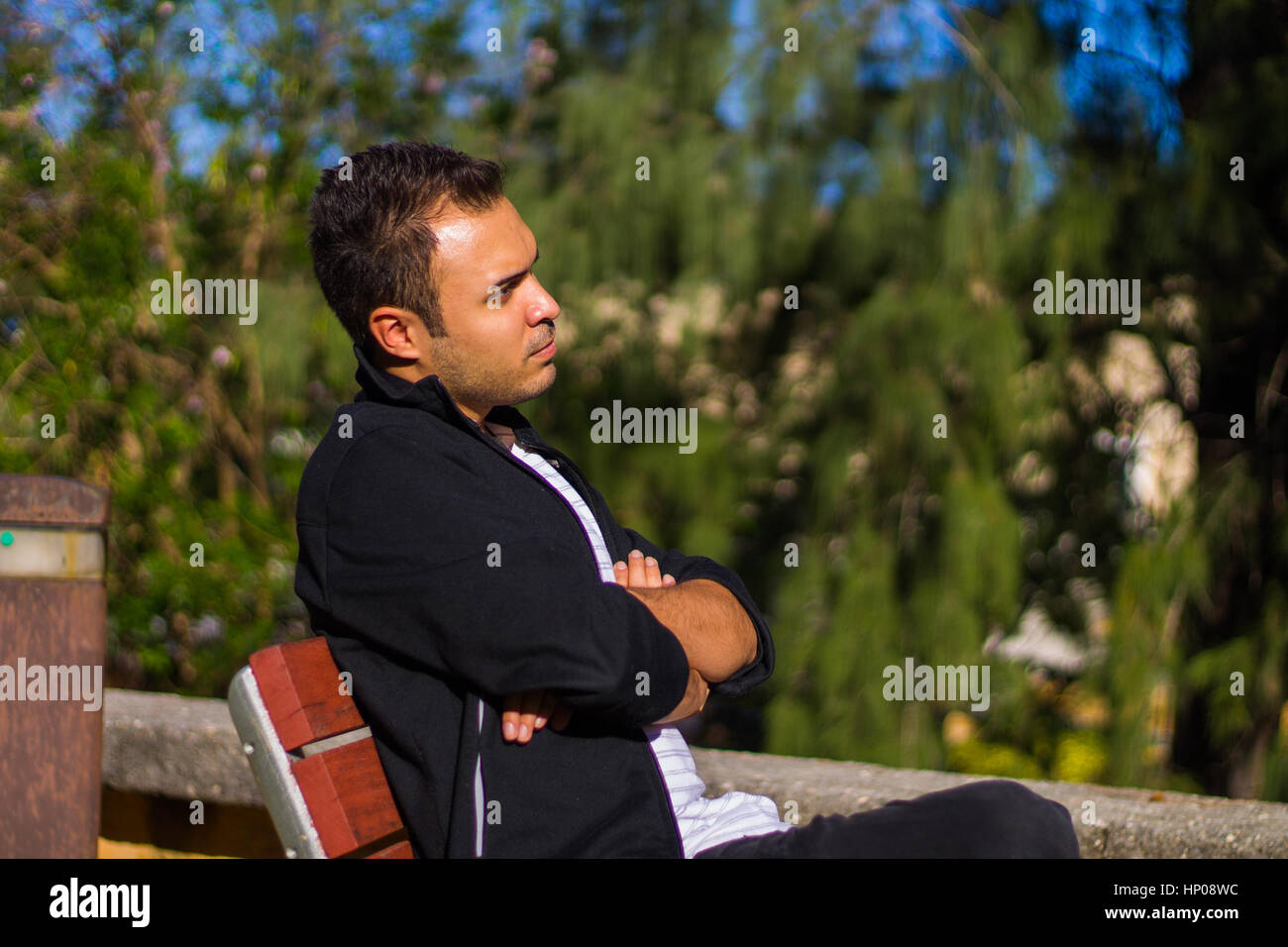 Guy at a park Stock Photo