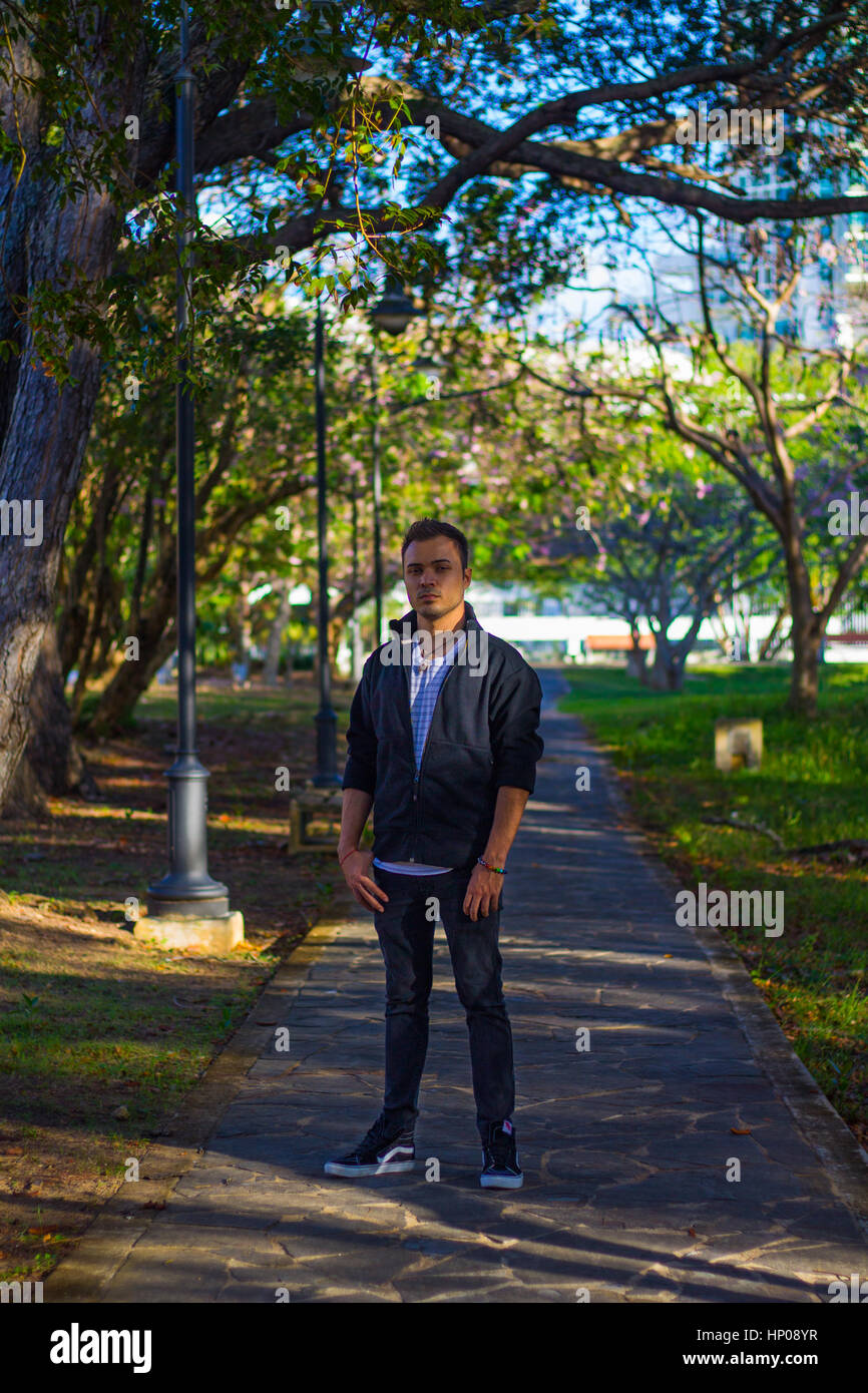 Guy at a park Stock Photo