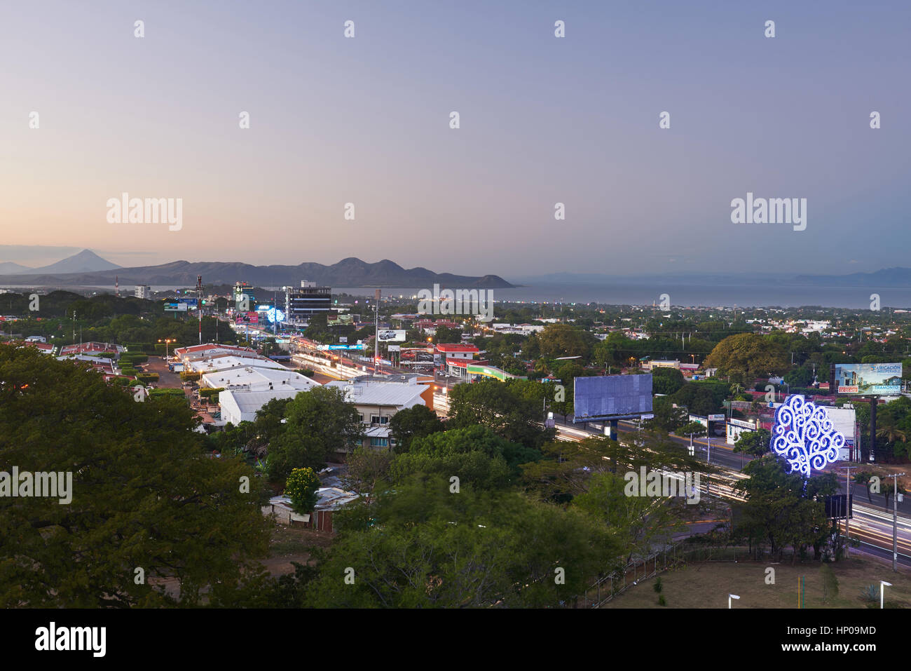 Managua, Nicaragua - January 5, 2017: Busy masaya road in Managua at evening pick hour Stock Photo