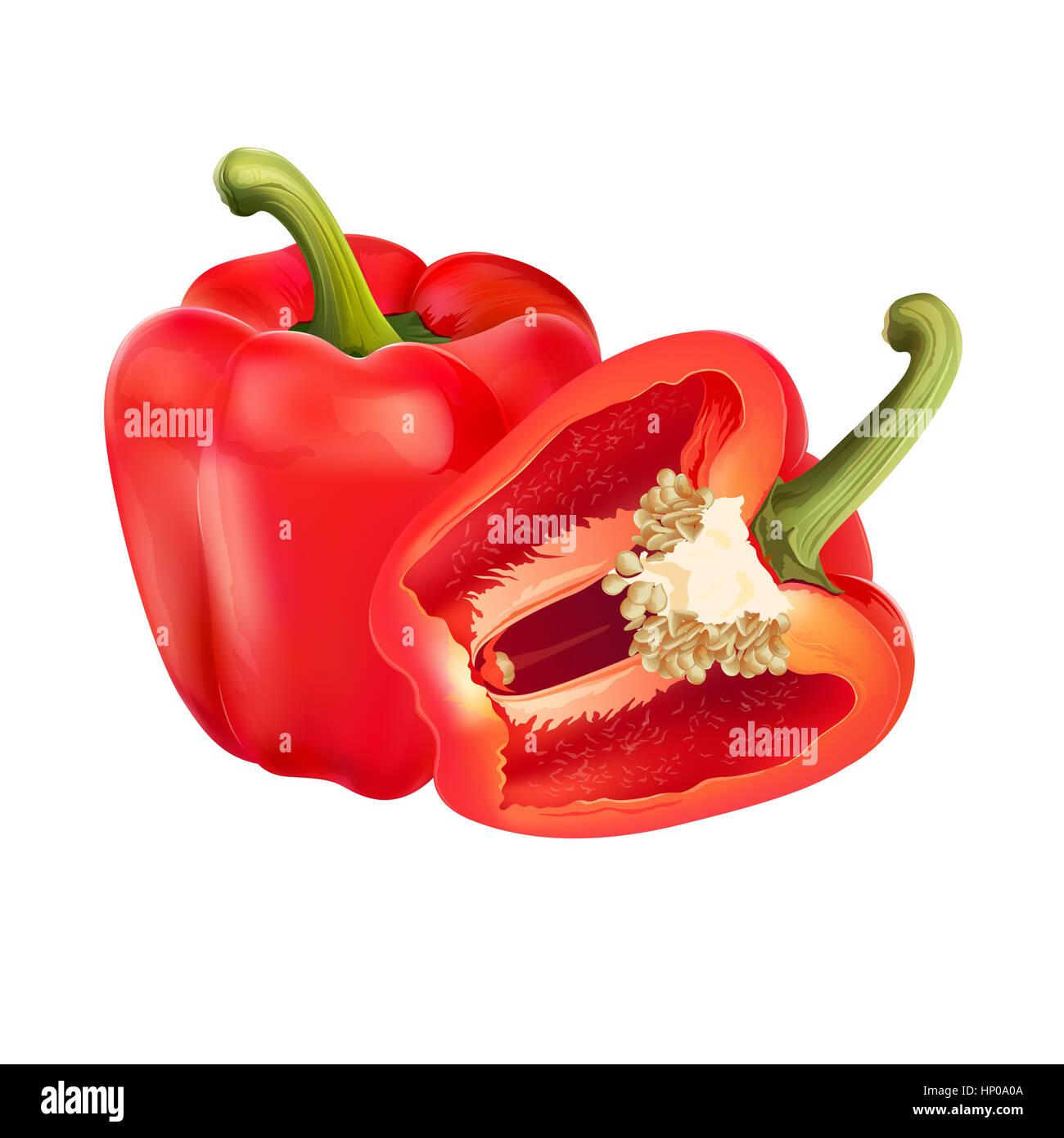 Red pepper on white background Stock Photo