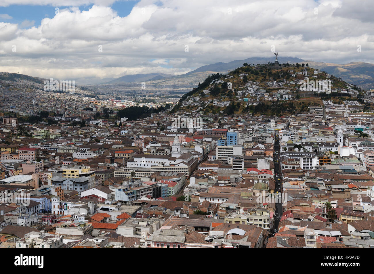 Quito - the capital of Ecuador. Quito is a beautifllly set city, packed with historical monuments and architectural treasures. The picture present vie Stock Photo