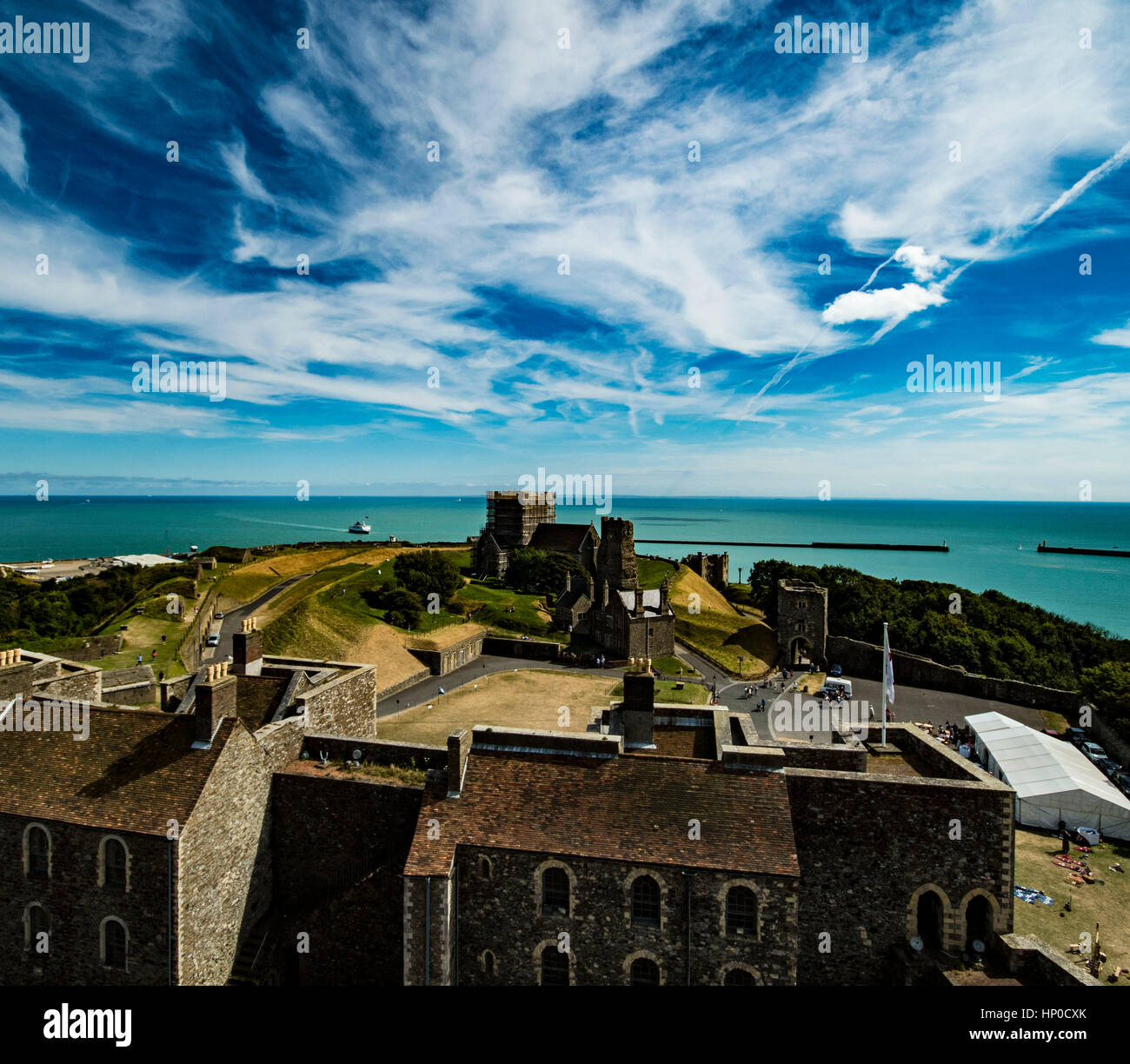 France from Dover Castle Stock Photo