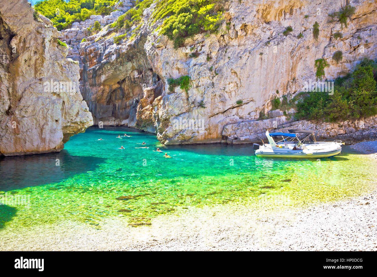 Amazing Stinva beach of Vis island, Dalmatia, Croatia Stock Photo - Alamy