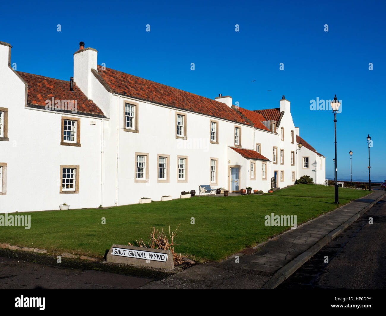 Dutch Influenced White Houses on Pan Ha in Dysart Fife Scotland Stock Photo