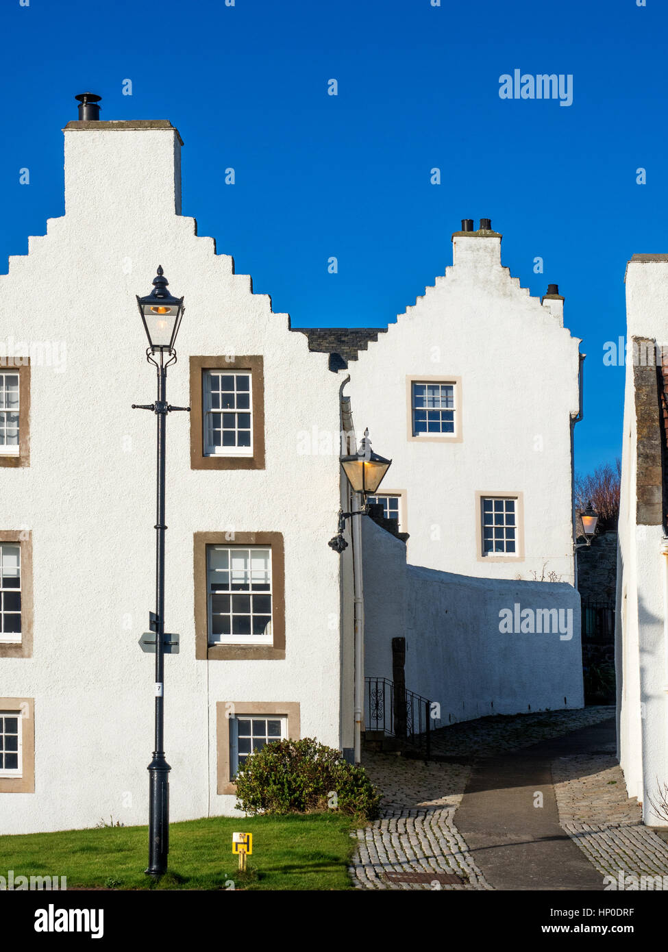 Dutch Influenced White Houses on Pan Ha in Dysart Fife Scotland Stock Photo