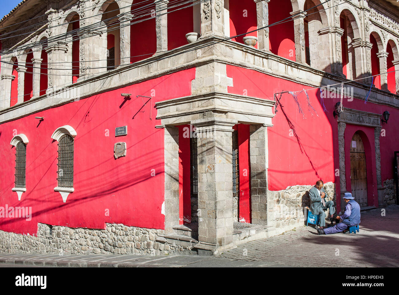 Facade of National Museum of Art, Casa de Francisco Tadeo Diez de Medina, La Paz, Bolivia Stock Photo