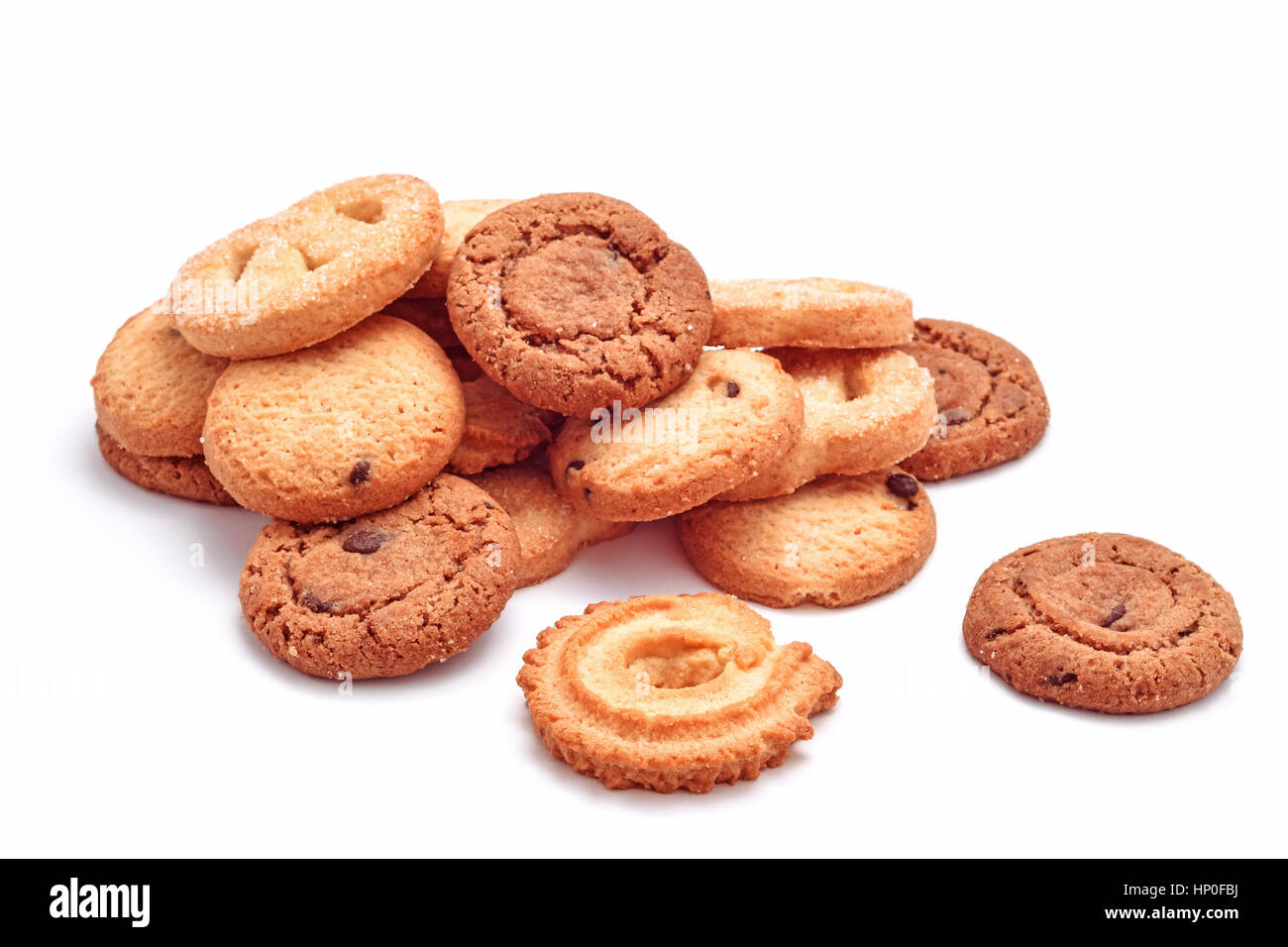 sweet biscuits variation isolated on white Stock Photo