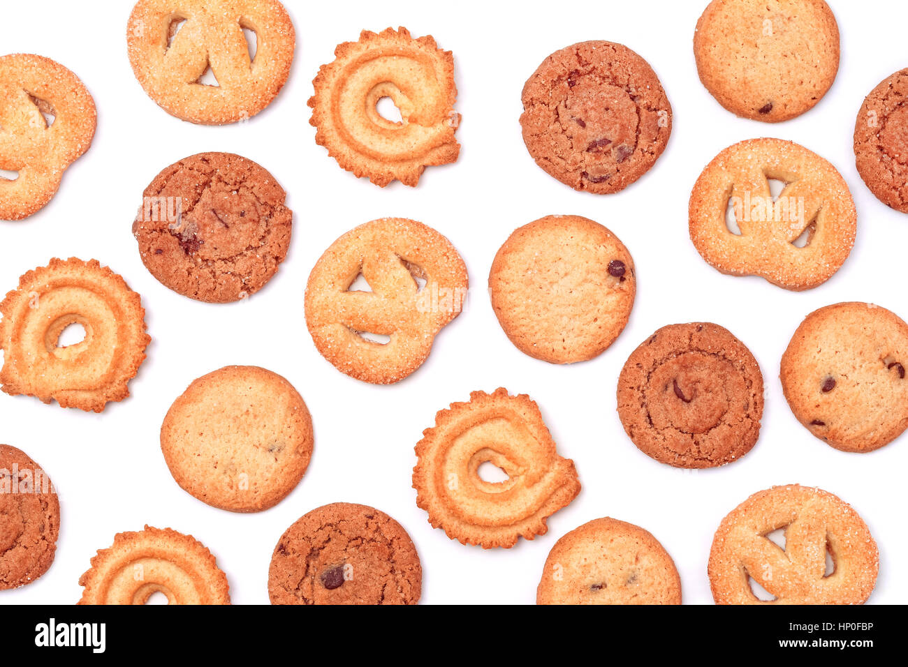 sweet biscuits variation isolated on white Stock Photo