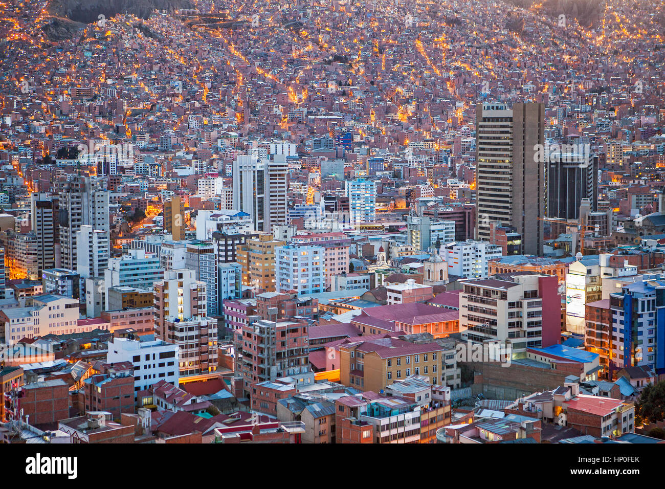 Panoramic view of downtown, La Paz, Bolivia Stock Photo - Alamy