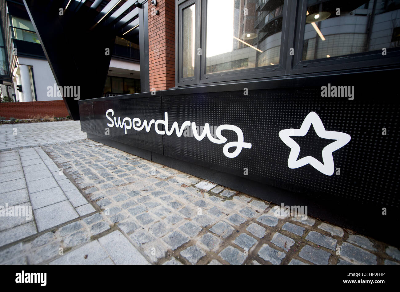Pictures of health and beauty retailer Superdrug's Head offices in Croydon, London, UK on its launch day. Stock Photo