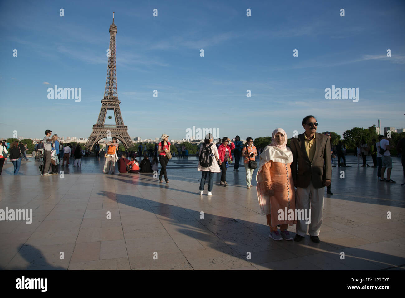 The Eiffel Tower and its visitors Stock Photo Alamy