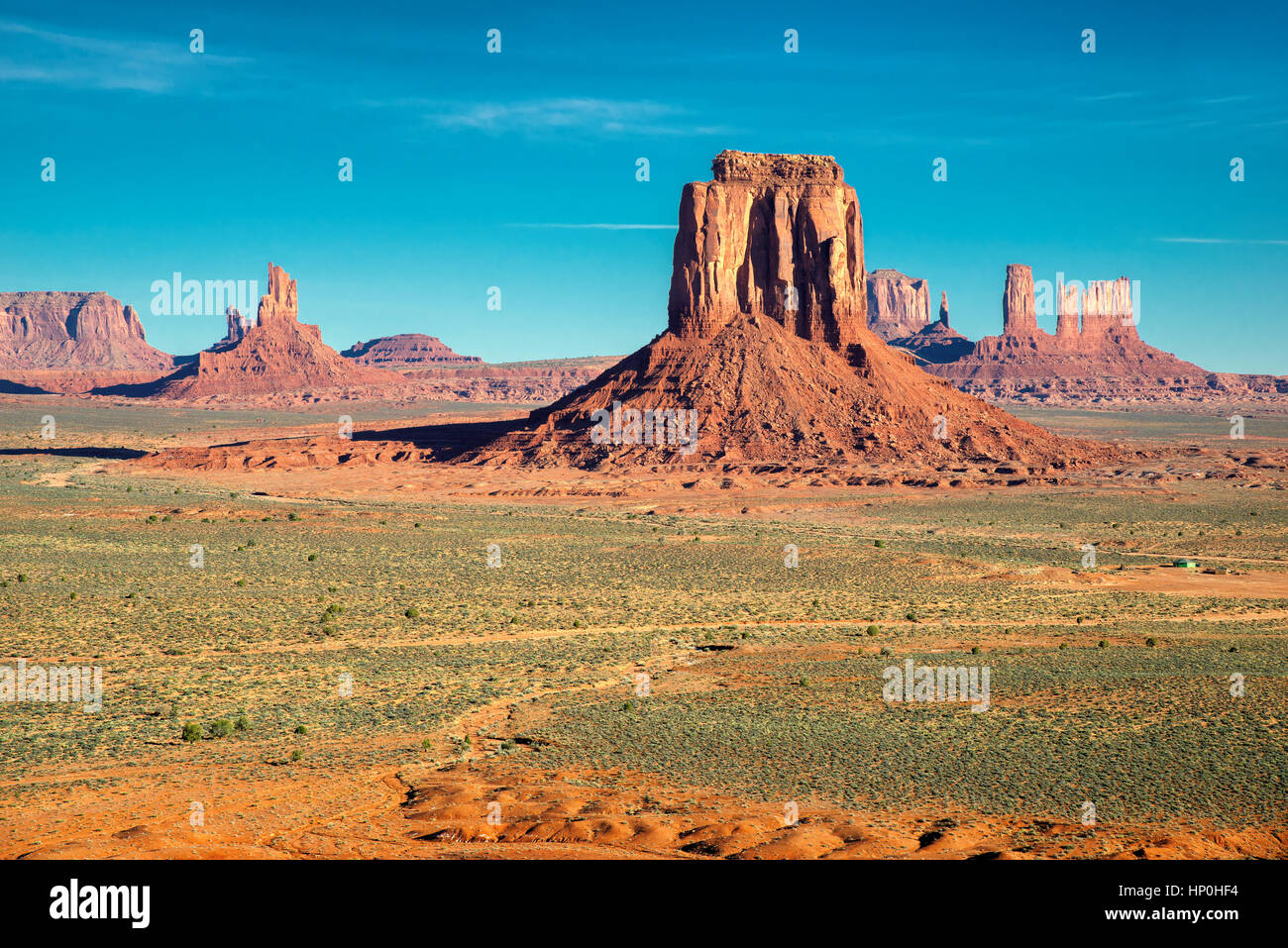 Monument Valley at morning, Arizona. Stock Photo