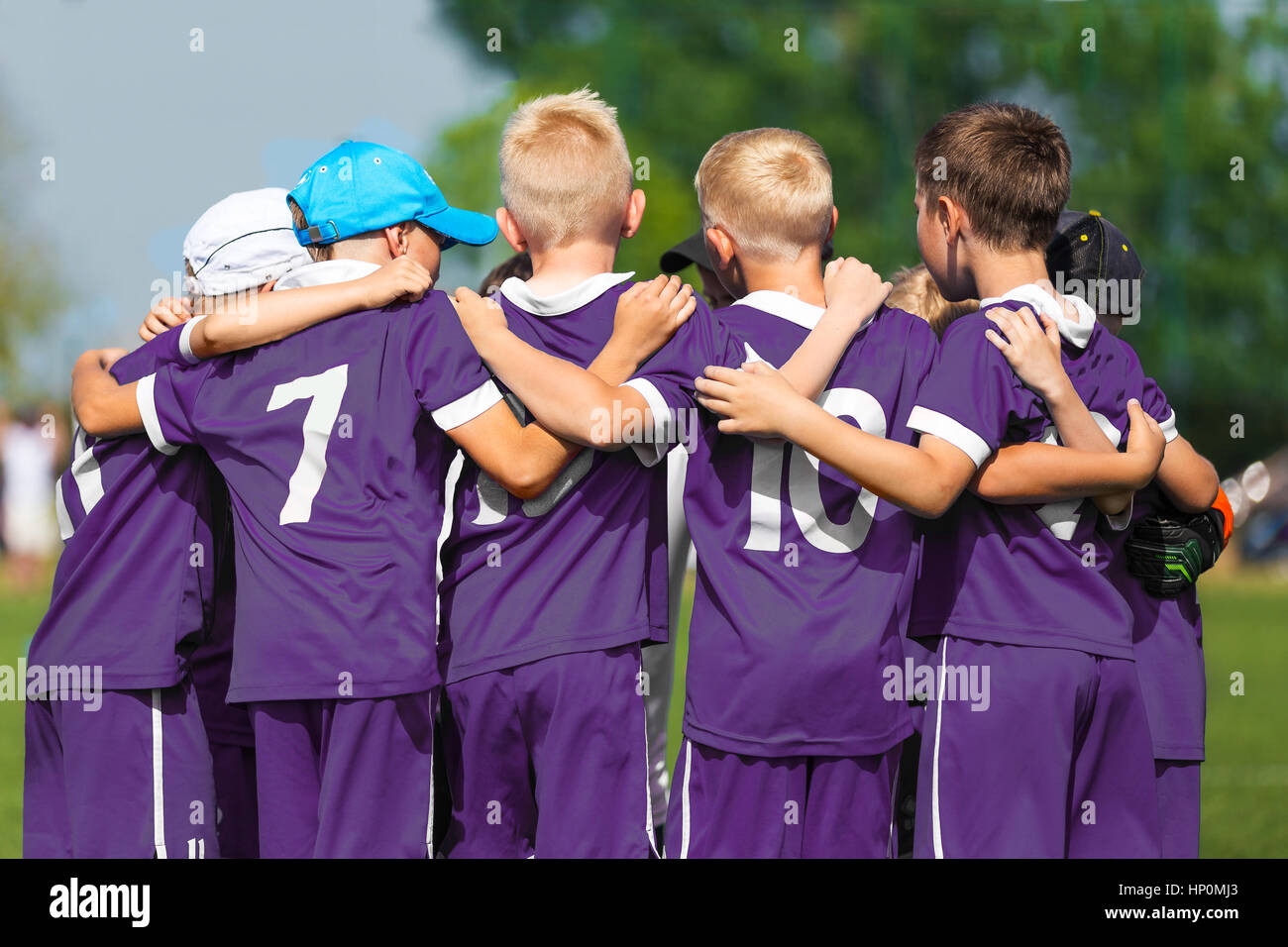 Kids Play Sports. Children Sports Team United Ready to Play Game