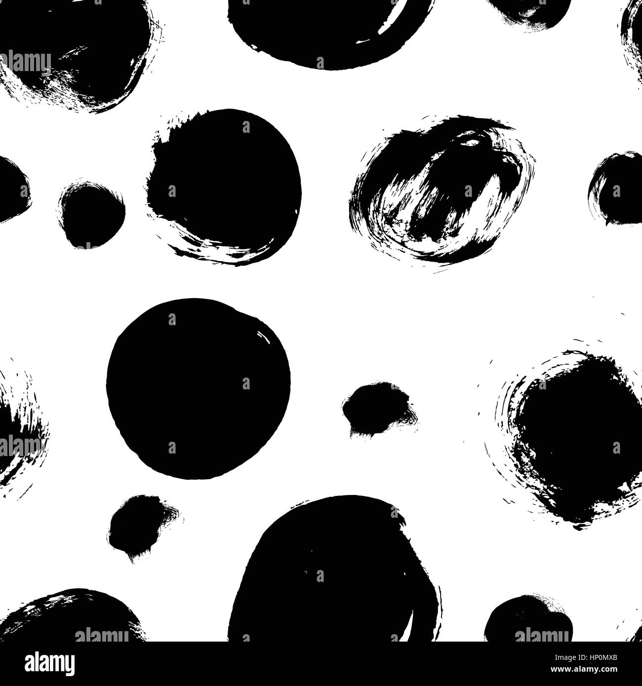 Seamless black and white pattern with abstract circles Stock Vector ...