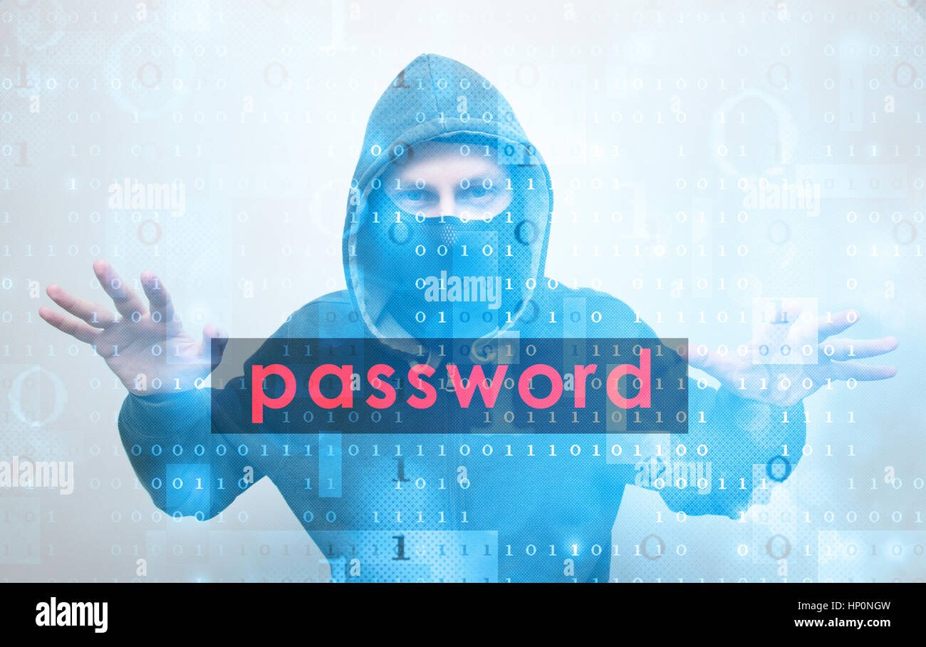 hacker stealing password Stock Photo