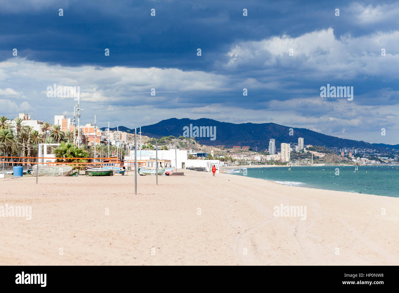 Badalonaspain September 152016 Mediterranean Beach In