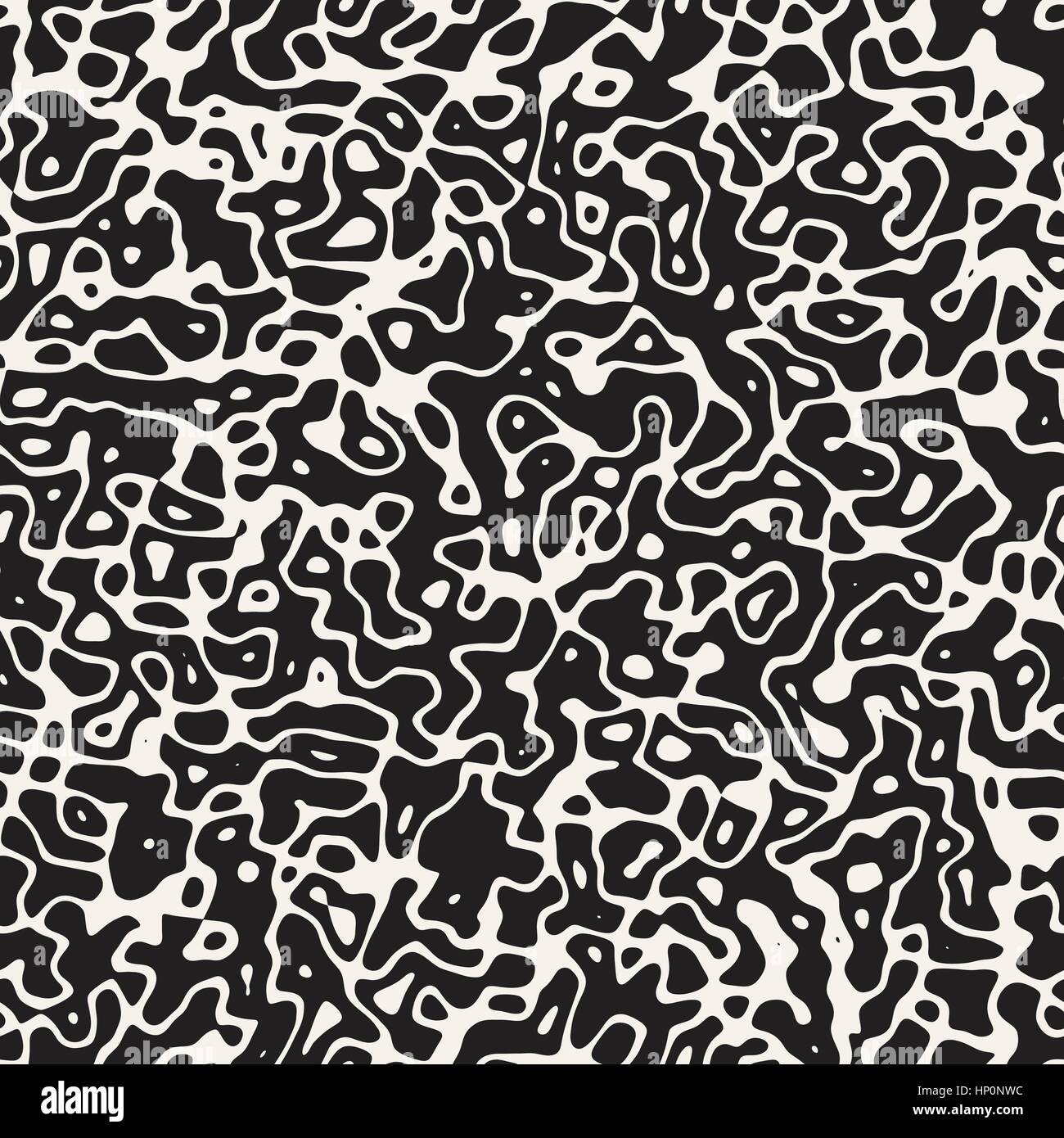 Retro Grungy Noise Texture. Vector Seamless Black and White Pattern Stock Vector