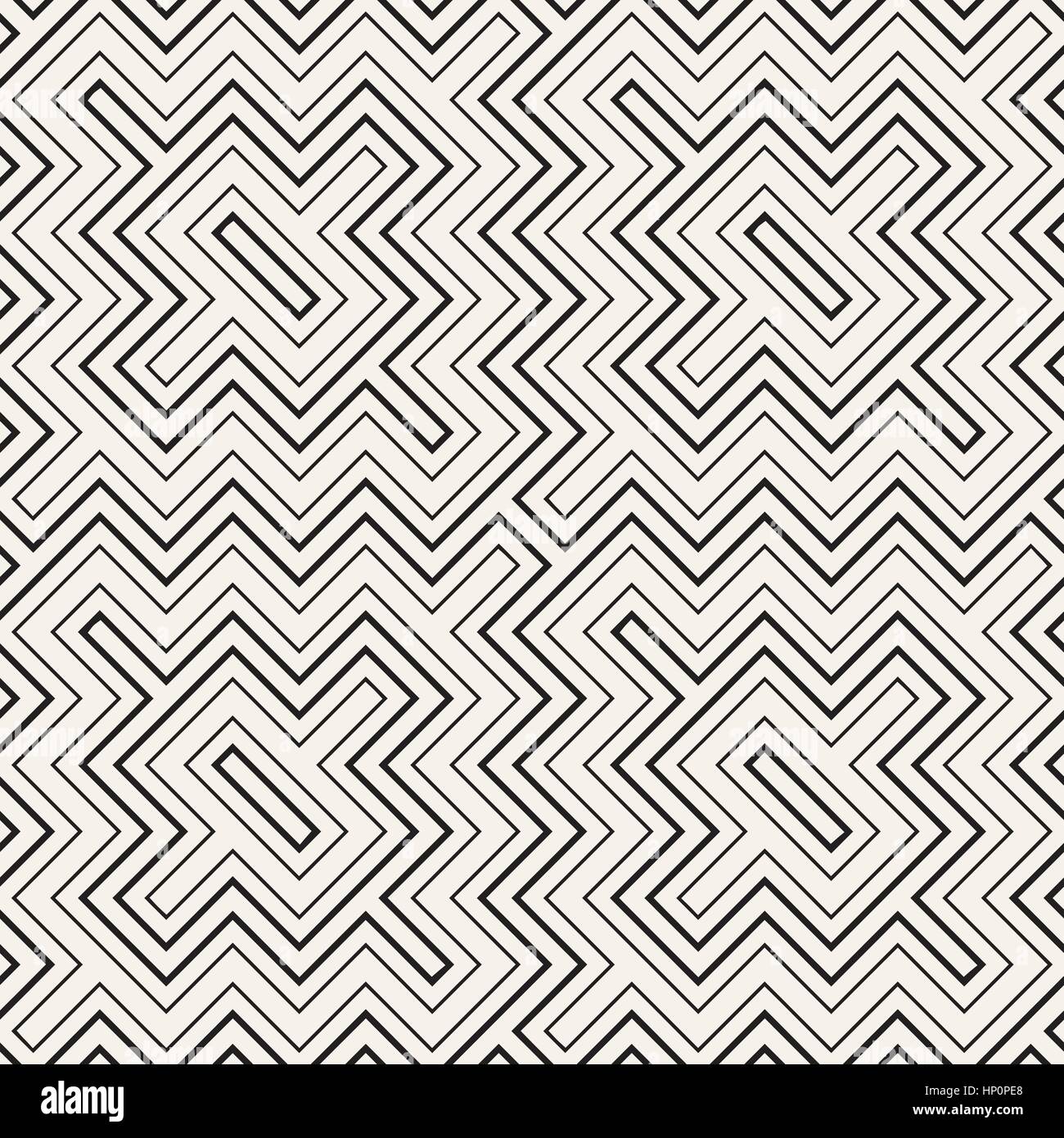 Ethnic Ornament Native Lines Stylish Print. Vector Seamless Black and White Pattern Stock Vector