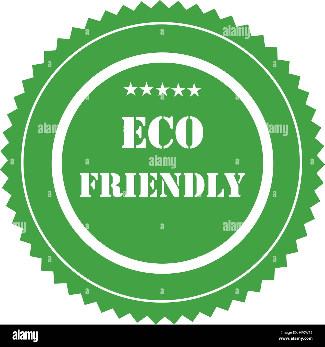 Eco friendly sign, stamp, logo, icon, badge. Green label for eco friendly product. Eco product sticker.Guarantee or certificate for ecological product Stock Vector