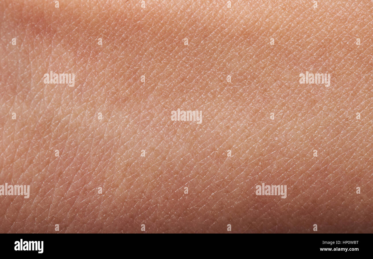 Flat human brown skin close up. Detail lines on woman skin Stock Photo