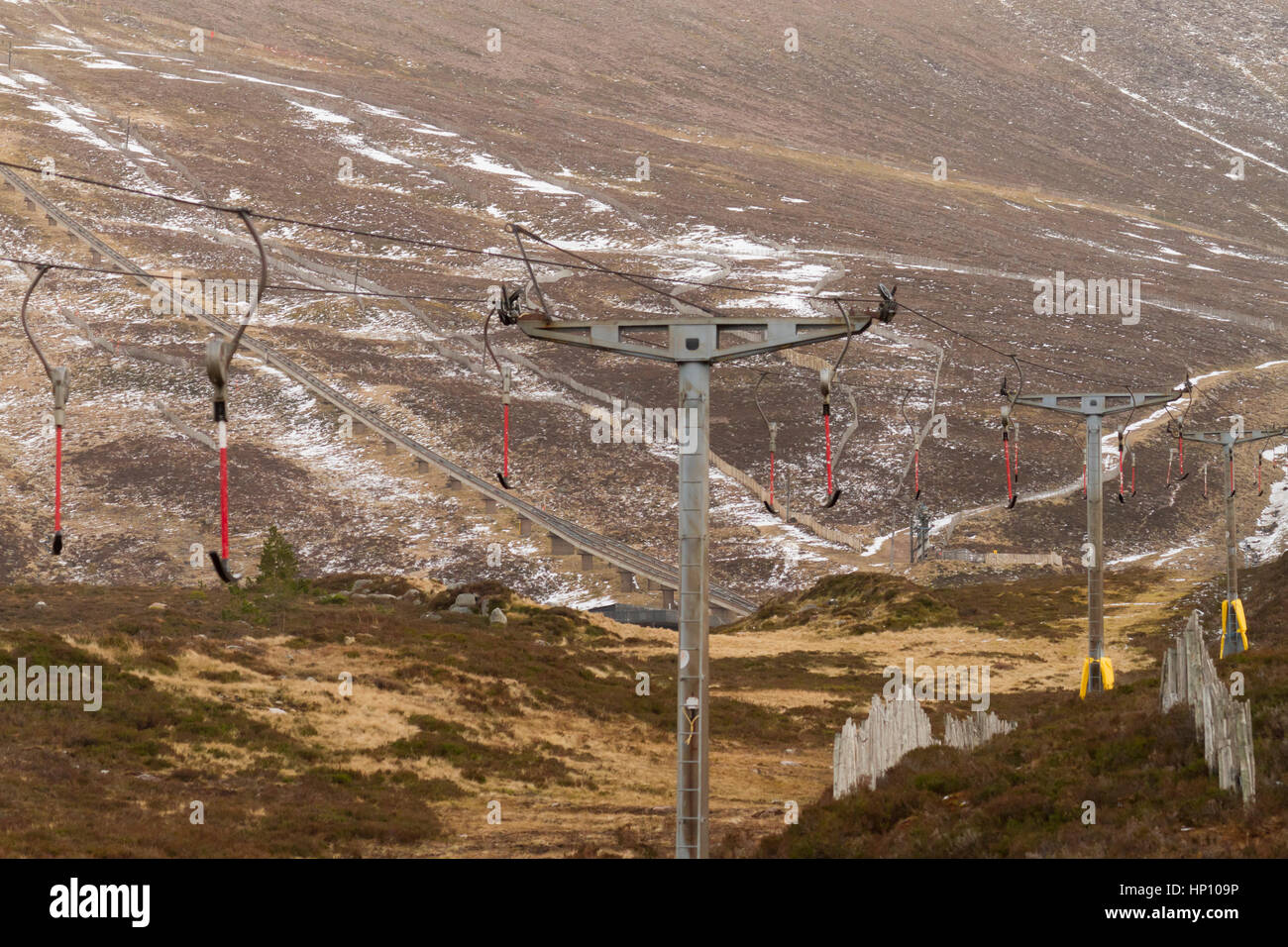 Aviemore ski resort with no snow Stock Photo