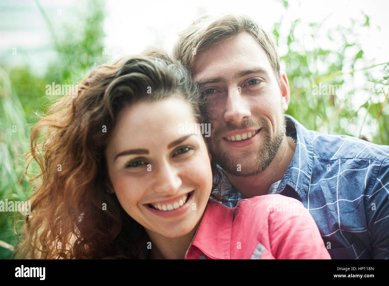 Couple together outdoors, portait Stock Photo