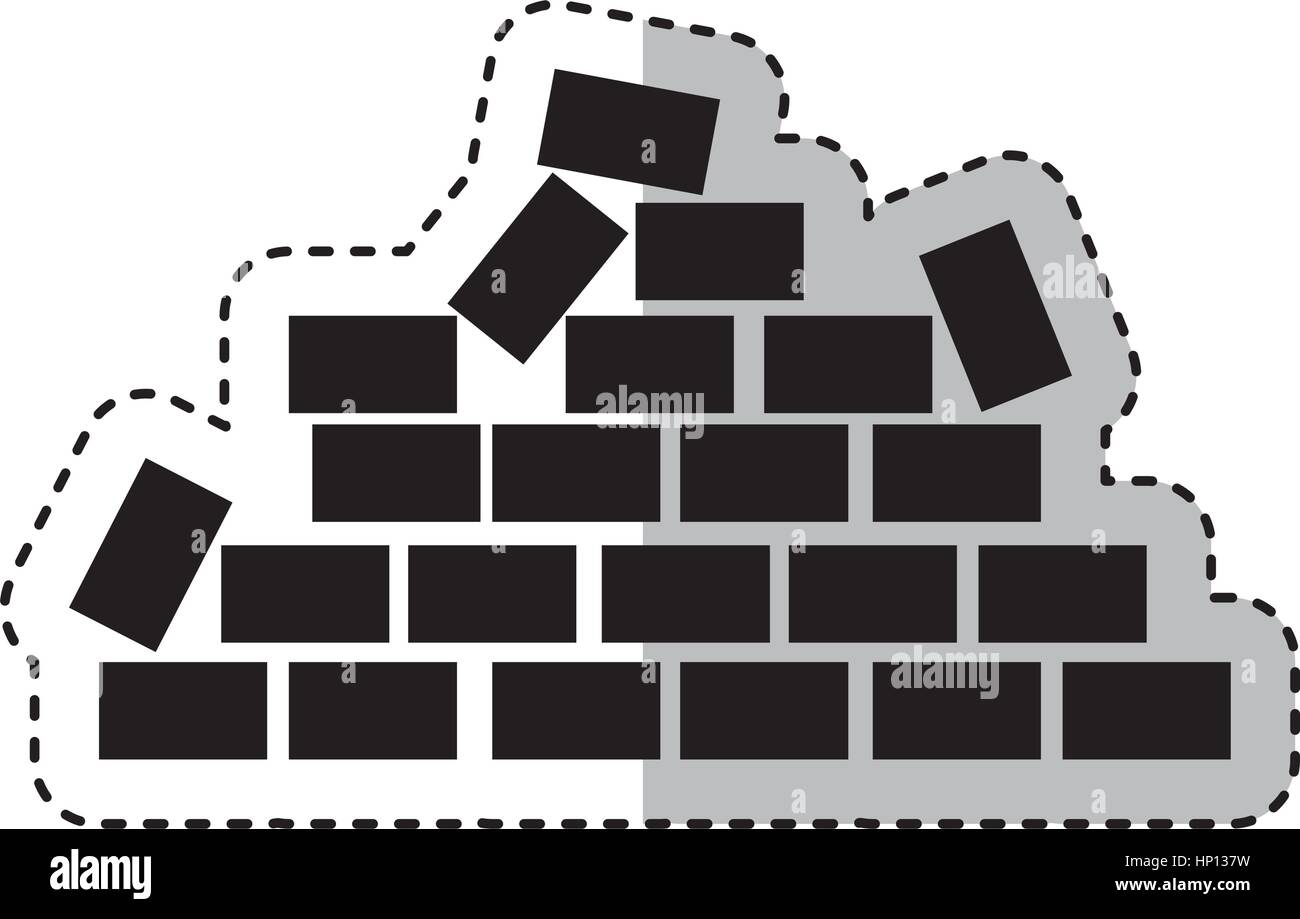 bricks wall construction icon vector illustration design Stock Vector ...